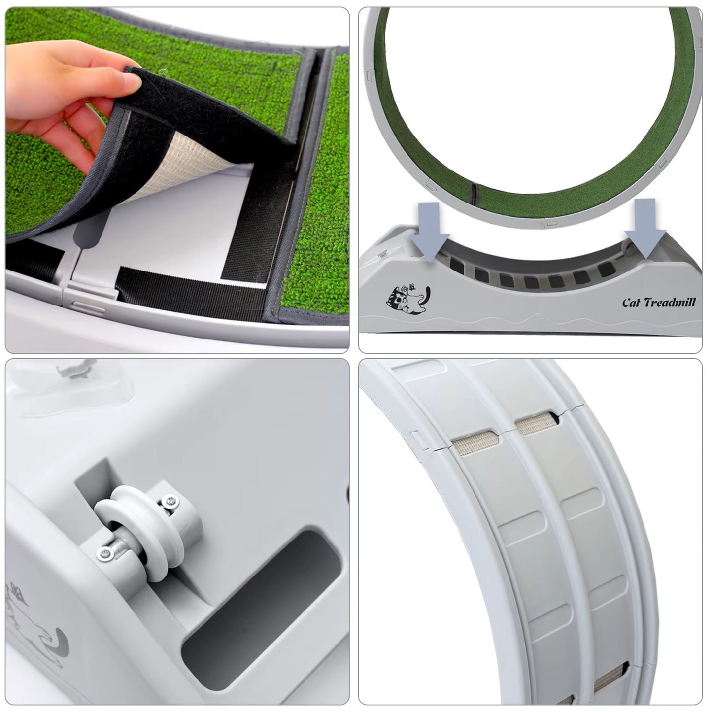 Grande Roue d’Exercice Silencieuse pour Chat – Tapis de Course Intérieur – Non Électrique – Structure Durable avec Verrouillage – 85 x 80 x 35 cm