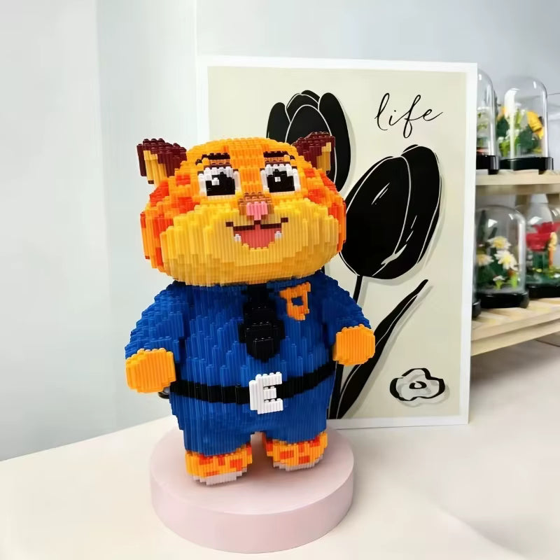 Figurine blocs de construction 7000 pièces – Modèle animal cartoon policier à assembler – Jeu créatif enfants & adultes – Compatible briques