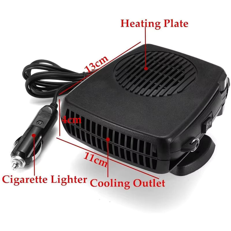 Dégivreur Voiture Électrique 12V 200W – Chauffage & Refroidissement – Anti-Buée Pare-Brise – Allume-Cigare Universel
