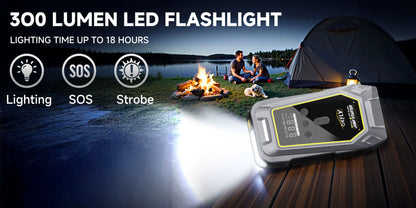 Booster Batterie Voiture 7000A avec Compresseur Air 150 PSI – Démarreur & Gonfleur Pneus Portable USB & LED – Auto, Moto & SUV