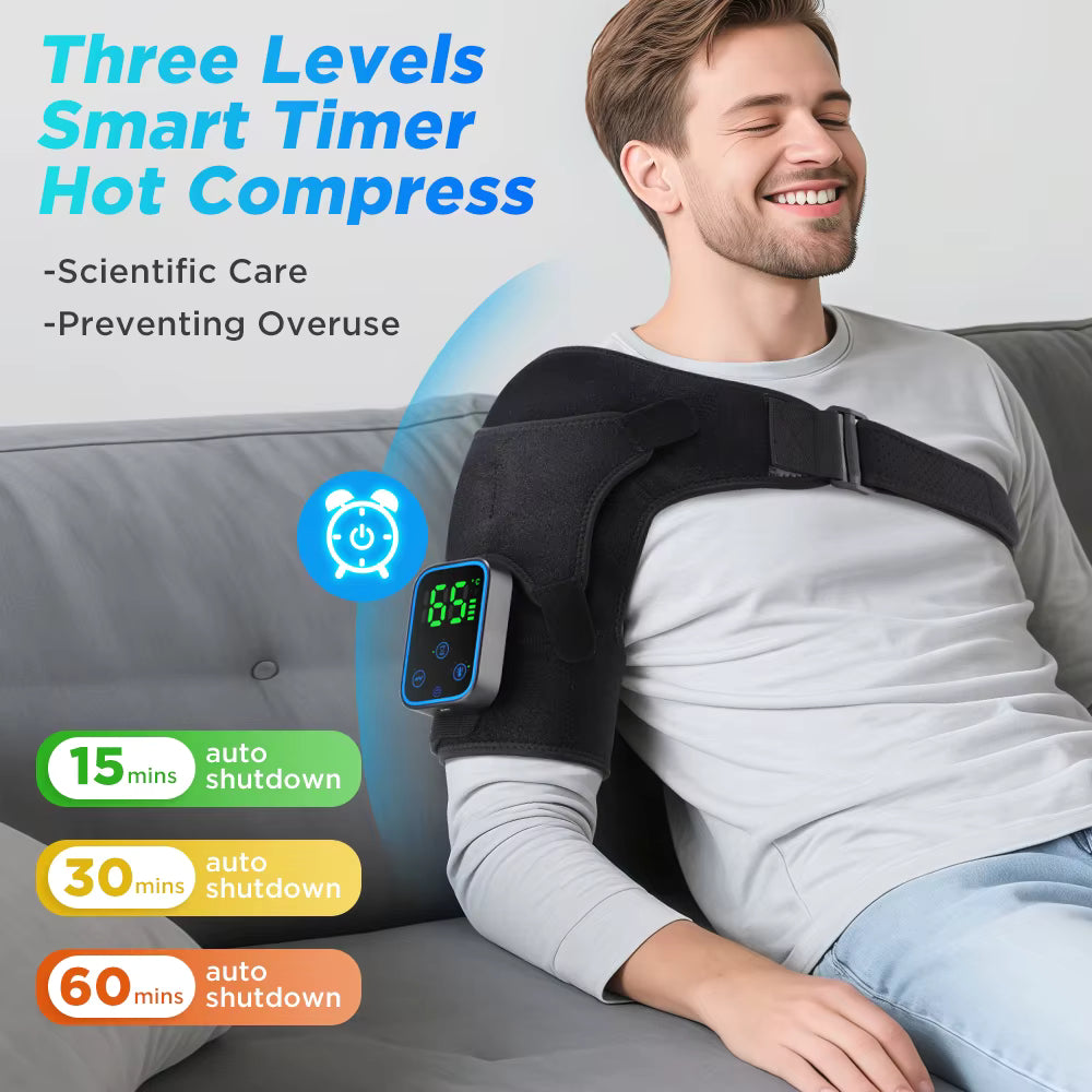 Ceinture de Massage Chauffante Épaules & Cou – 7 Modes Vibrants, Fonction Chaleur, Sans Fil, Relaxation Musculaire
