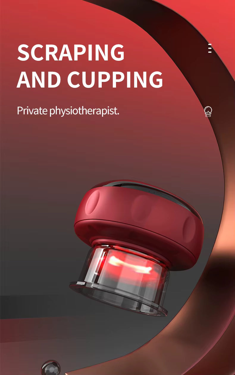 Appareil de Massage Électrique à Ventouse Chauffante 6 Vitesses – Massage Guasha Anti-Fatigue avec Fonction Chauffante et Raclage