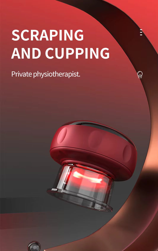 Appareil de Massage Électrique à Ventouse Chauffante 6 Vitesses – Massage Guasha Anti-Fatigue avec Fonction Chauffante et Raclage
