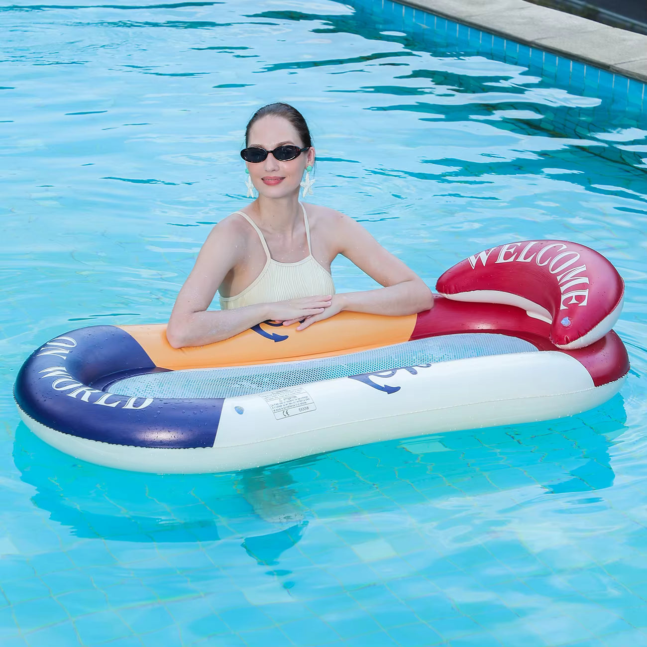 Matelas Gonflable Flottant pour Piscine – Hamac Aquatique & Chaise Longue Gonflable – Bouée de Détente Adulte pour Plage et Vacances