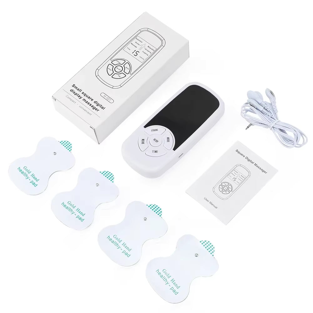 Masseur électrique TENS à 6 modes avec patchs pour relaxation musculaire