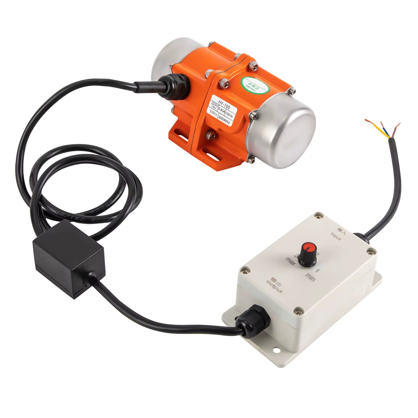 Moteur Vibrant Électrique 30W 3000 tr/min – Moteur de Vibration Monophasé avec Variateur
