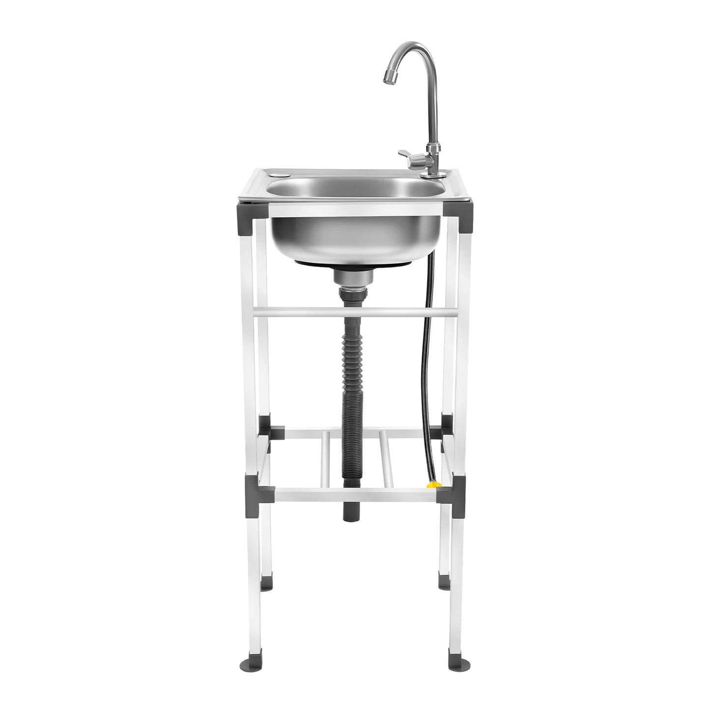 Évier autonome inox avec support, robinet 360°, évier de cuisine mobile, meuble évier extérieur, rangement intégré, usage intérieur et extérieur