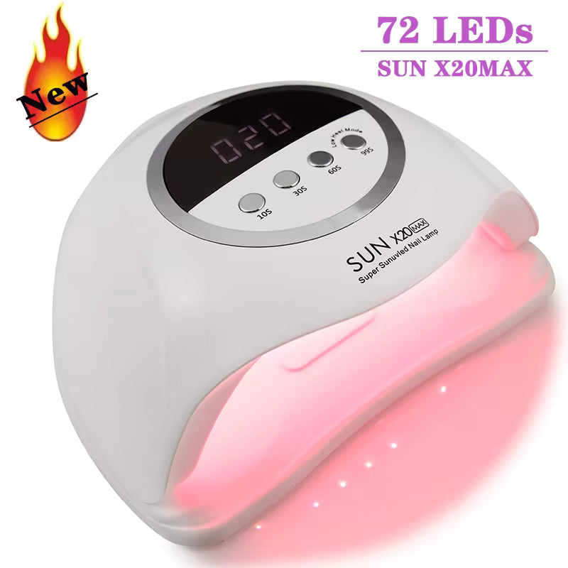 Lampe UV LED SUN X20MAX 72 LEDs pour Ongles – Sèche Vernis Gel Professionnel avec Écran LCD et Minuterie