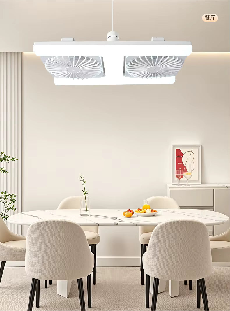 Ventilateur de Plafond LED 60W avec Télécommande – Douille E27 – 3 Vitesses & 3 Températures de Couleur – Chambre, Salon, Cuisine