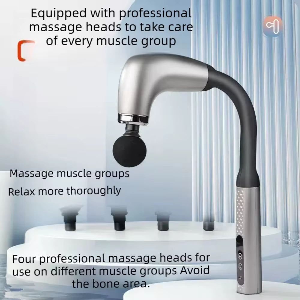 Pistolet de Massage Électrique Intelligent à Percussion – Masseur Portable pour Dos, Nuque et Corps avec Têtes Interchangeables
