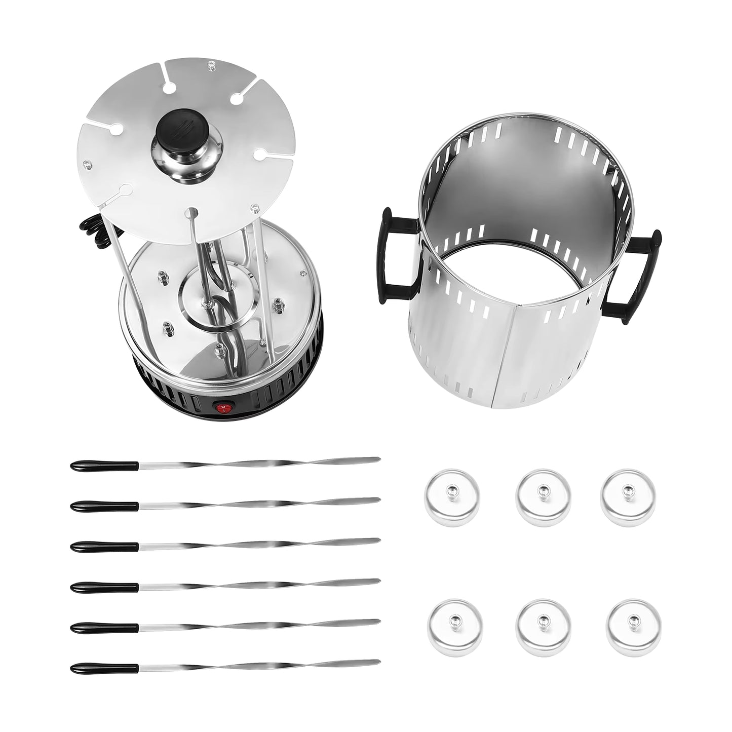 Grill électrique vertical 1000W avec brochettes rotatives
