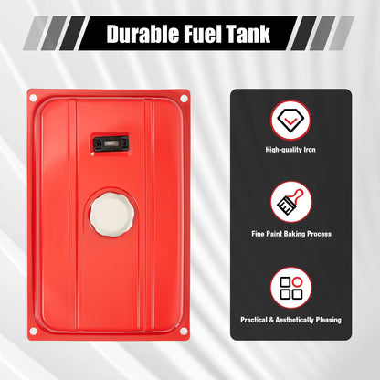 Réservoir de carburant 18,9L (5 gallons) pour générateur, bidon essence métal avec jauge et interrupteur, réservoir essence universel compatible groupes électrogènes