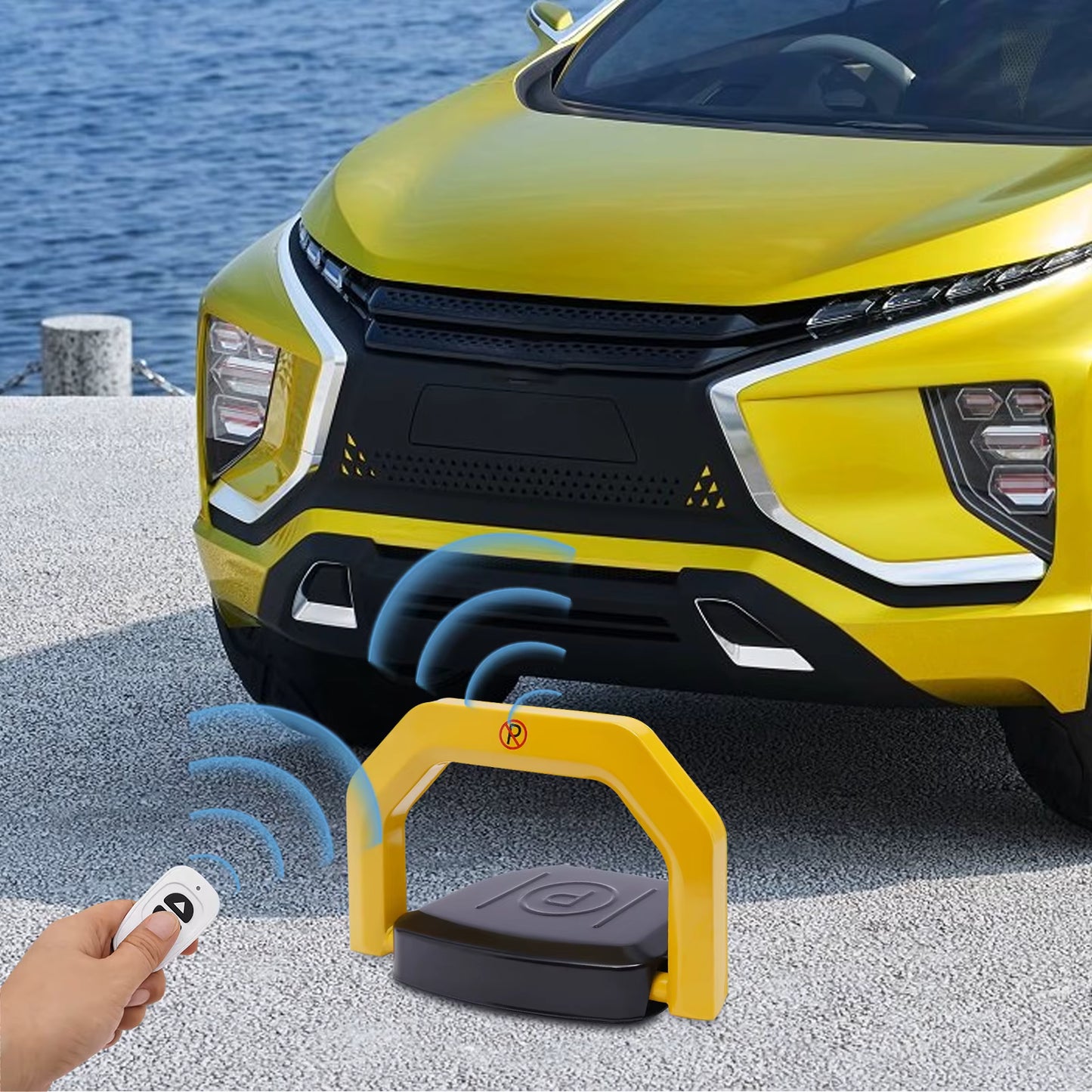 Barrière de parking pliable automatique télécommandée – Arceau de stationnement antivol avec capteur – Verrouillage sécurité étanche – Protection place de parking