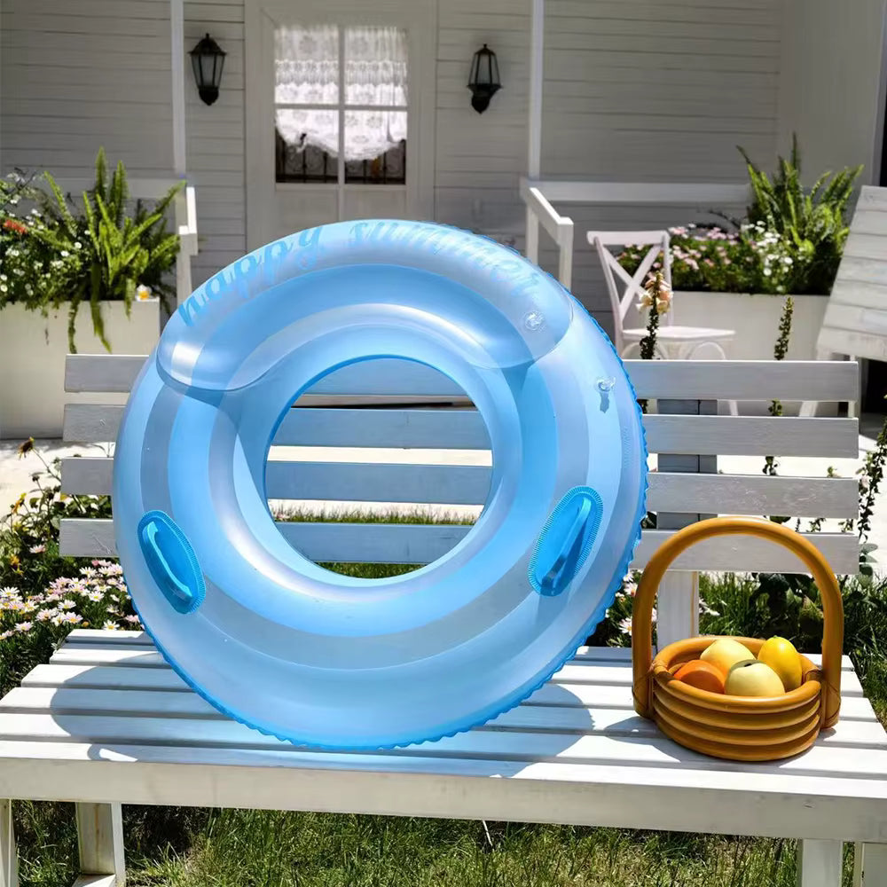 Bouée Gonflable Adulte Double Airbag 60-80 kg – Anneau de Natation Piscine avec Poignées – Flotteur Piscine Été Plage Vacances