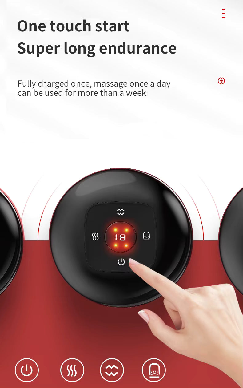 Appareil de Massage Électrique à Ventouse Chauffante 6 Vitesses – Massage Guasha Anti-Fatigue avec Fonction Chauffante et Raclage