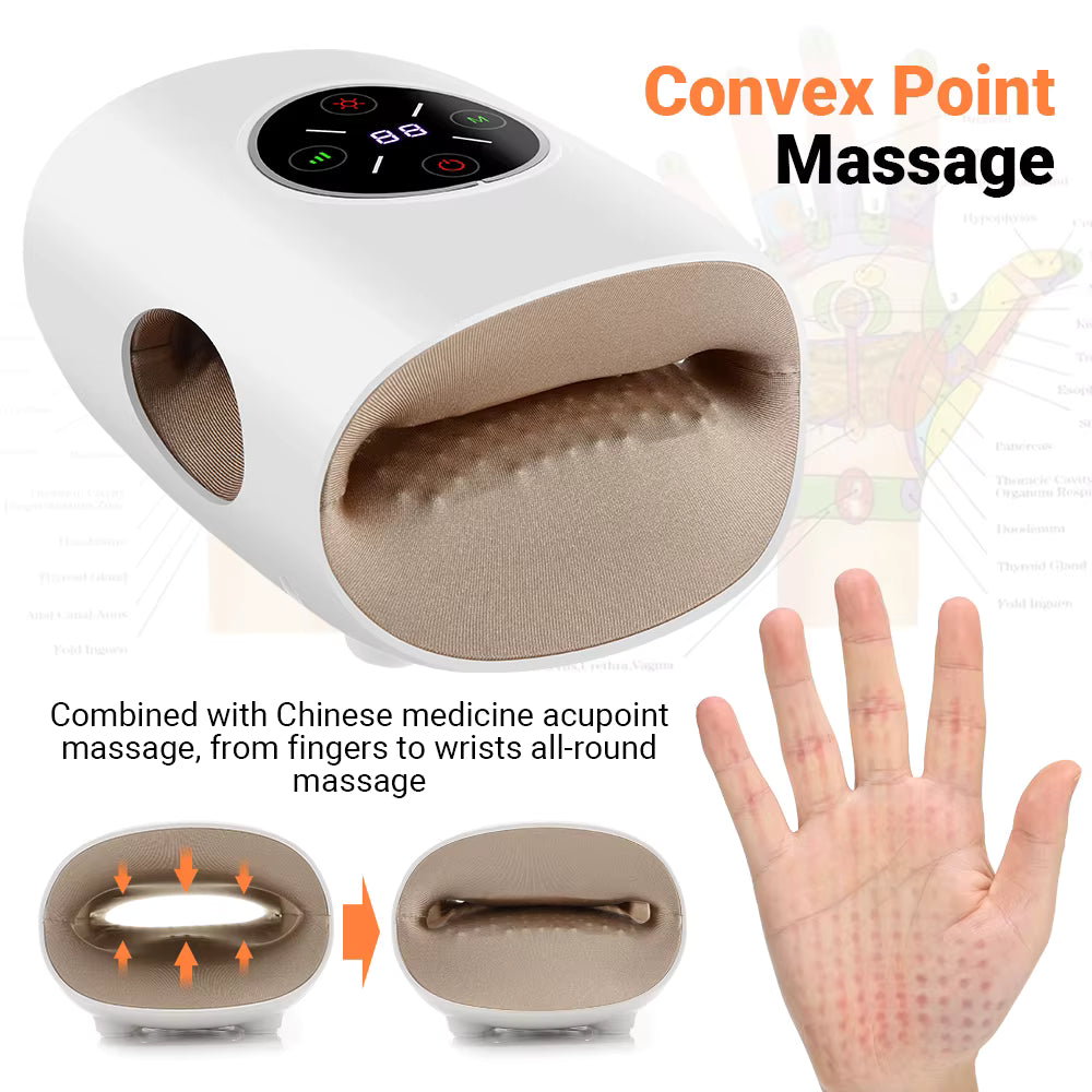 Masseur de Main Électrique Intelligent Airbag – 3 Modes, Chaleur, Compression, Sans Fil, Relaxation & Soulagement des Douleurs