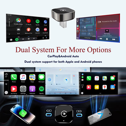 Adaptateur CarPlay Sans Fil pour iPhone – Dongle WiFi 5 GHz Plug & Play Compatible iOS 10+