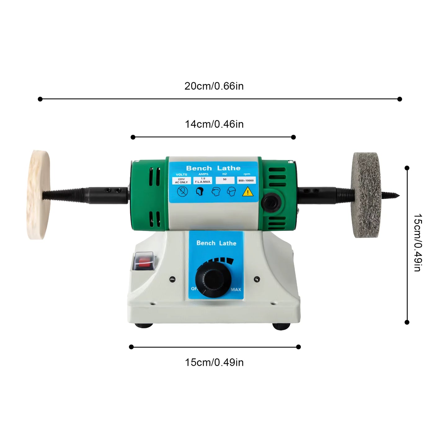 Polisseuse d’établi électrique 320 W à vitesse variable pour polissage de précision