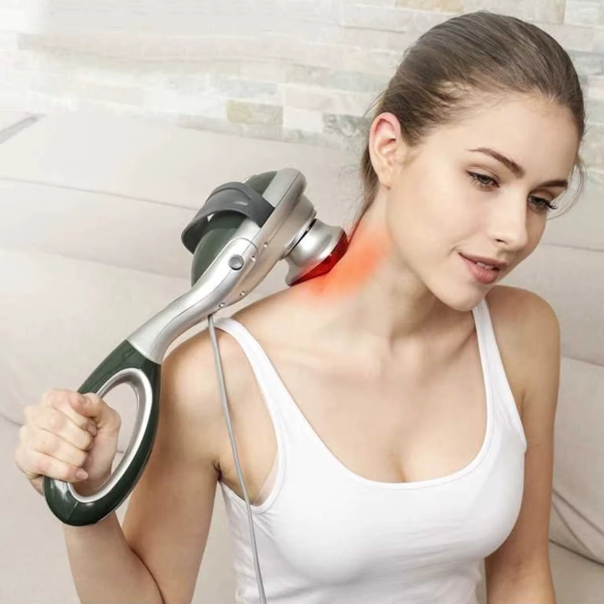 Bâton de massage corporel électrique à vibration pour cou, dos et taille