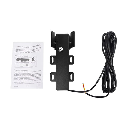 24V 60W IP44 electric lock for automatic door, outdoor security locking, gate lock with cable and release system