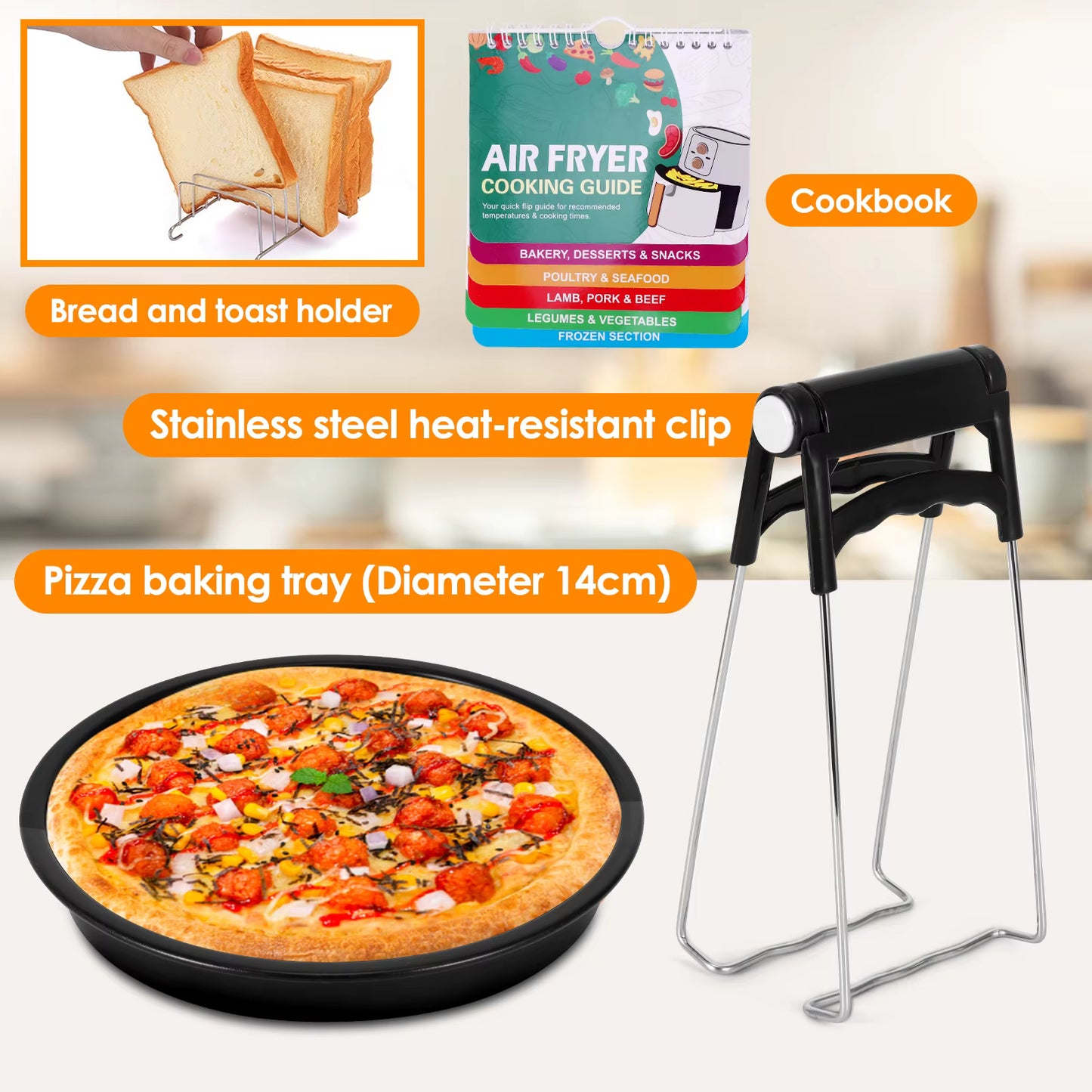 Accessoires Friteuse à Air 31 Pièces – Moules Silicone, Grilles, Pinces, Gants, Brosse Huile – Compatible Air Fryer Ninja Keplin Tower