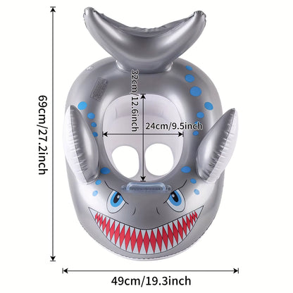 Bouée Gonflable Requin avec Poignées – Siège Flottant Piscine Adulte et Enfant – PVC Résistant