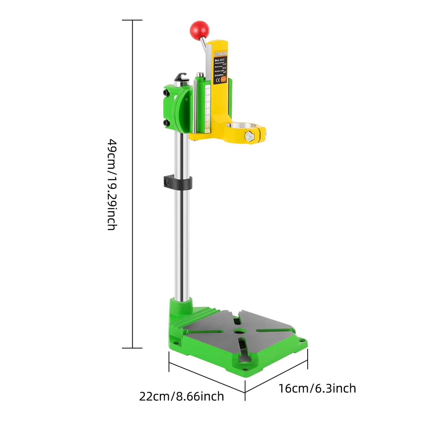 Support de perceuse d’établi 490 mm rotatif 90°