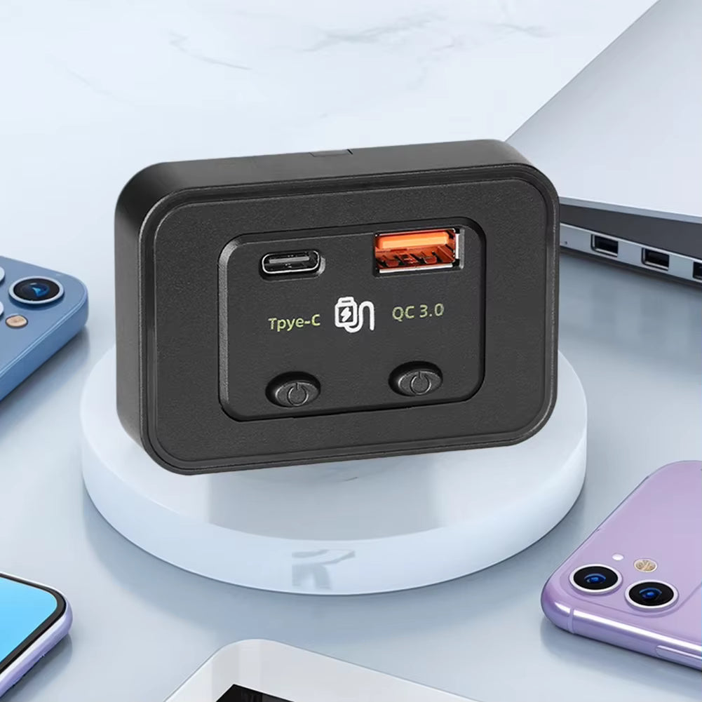 Chargeur Voiture Rapide 48W – Adaptateur Double USB Type-C PD QC 3.0 pour Allume-Cigare 12V / 24V