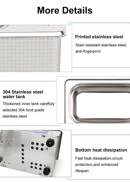 40kHz Ultrasonic Cleaner – Professional Cleaning Tank for Jewelry, Glasses, Watches, Dentures, High-Frequency Cleaning Device