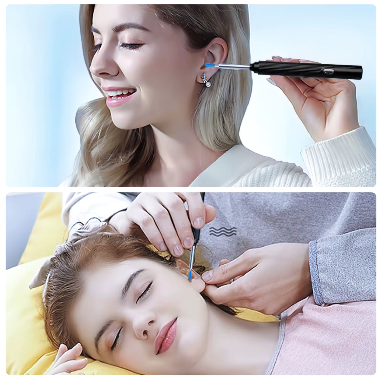 Otoscope Numérique WiFi avec Caméra HD 1080P et LED | Kit Nettoyage Oreilles avec 8 Embouts Souples | Compatible Android et iPhone