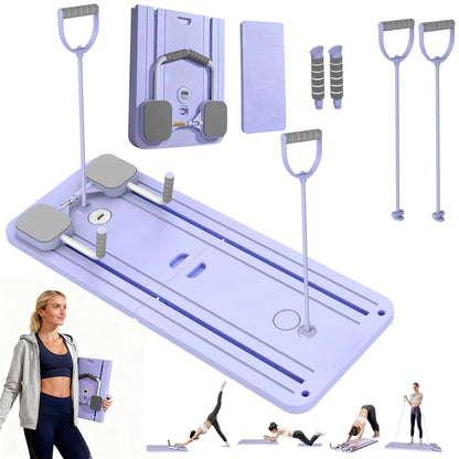 Planche Pilates Pliable Multifonction avec Élastiques – Gainage, Abdominaux, Musculation & Fitness Corps Complet à Domicile