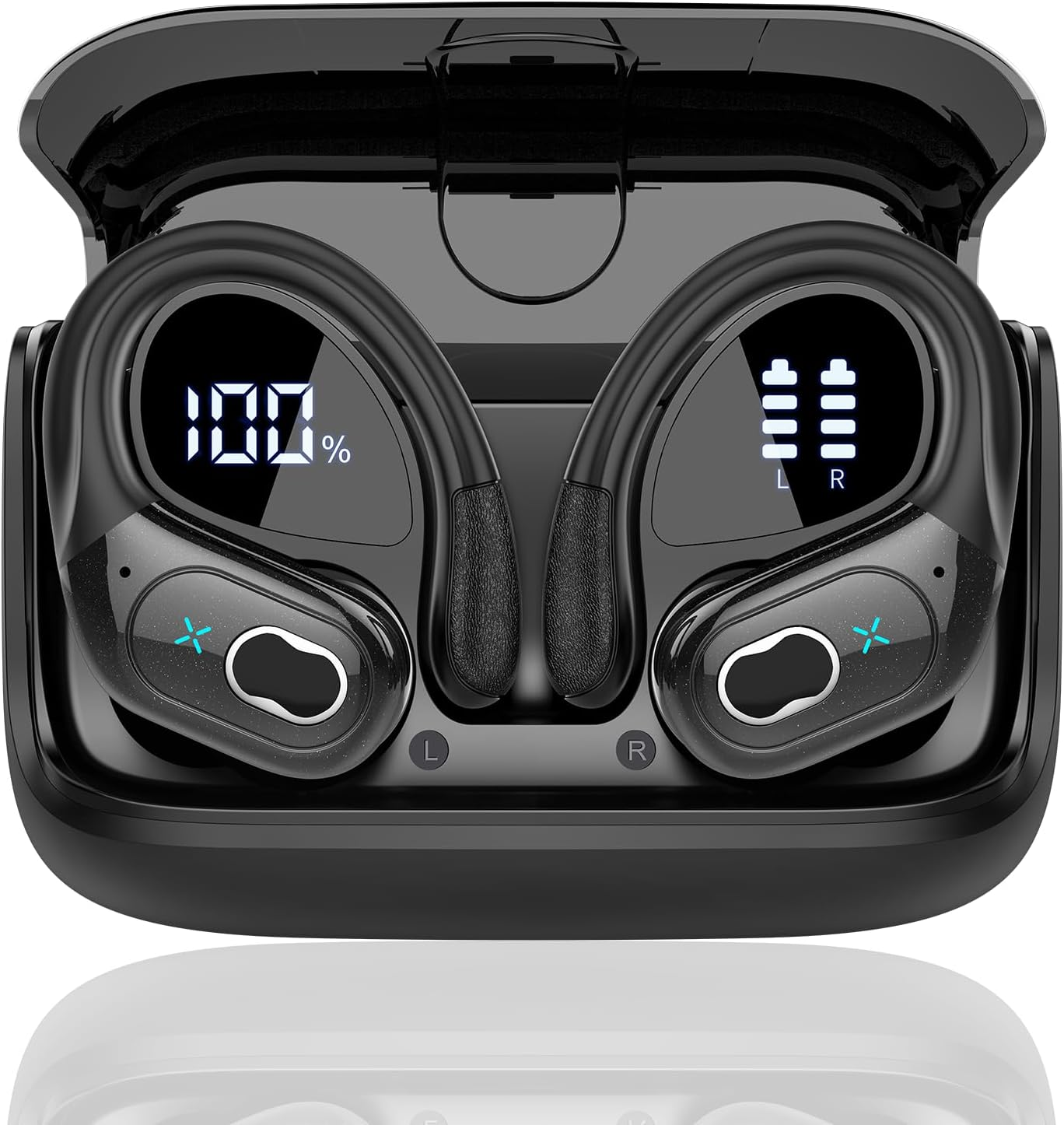 Écouteurs Bluetooth 5.4 Sans Fil Sport avec Réduction de Bruit ENC – Casque Intra-Auriculaire HiFi Stéréo – Autonomie Longue Durée 75H – Micro Intégré et Boîtier de Charge LED