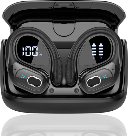 Écouteurs Bluetooth 5.4 Sans Fil Sport avec Réduction de Bruit ENC – Casque Intra-Auriculaire HiFi Stéréo – Autonomie Longue Durée 75H – Micro Intégré et Boîtier de Charge LED