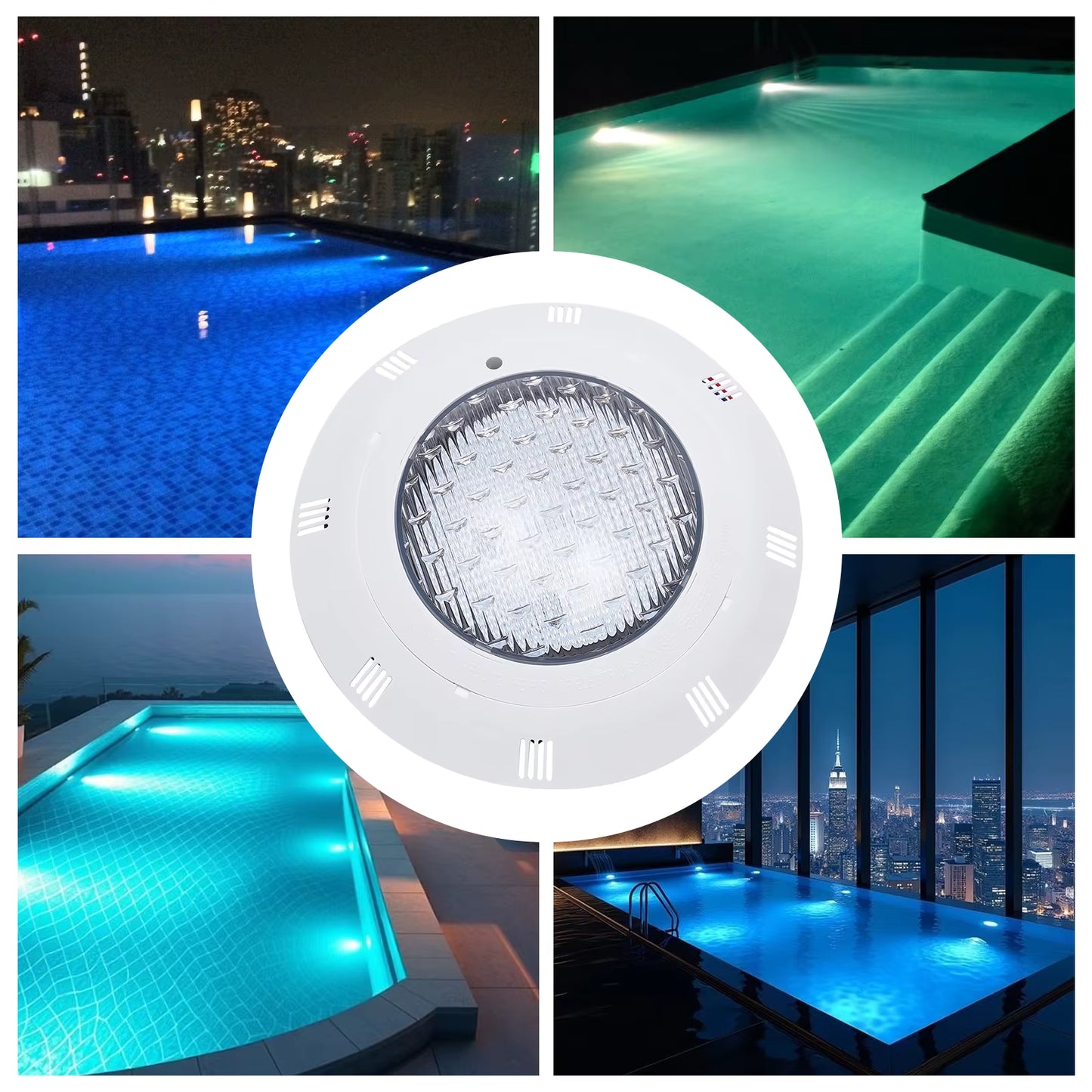 Projecteur LED piscine RGB 45W étanche IP68 – Lumière sous-marine 12V avec télécommande – Éclairage bassin / fontaine