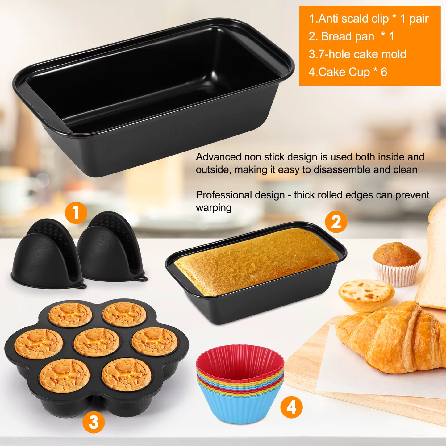Accessoires Friteuse à Air 31 Pièces – Moules Silicone, Grilles, Pinces, Gants, Brosse Huile – Compatible Air Fryer Ninja Keplin Tower