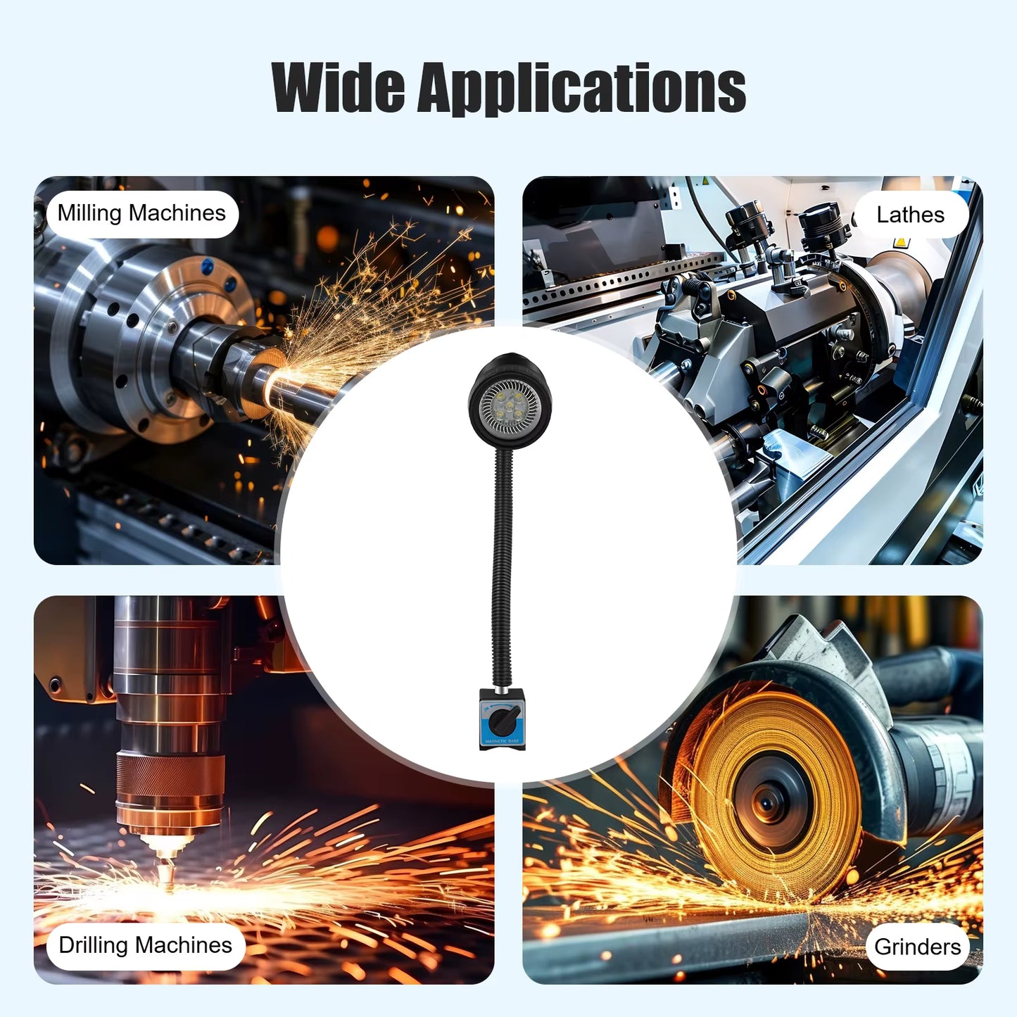Lampe CNC LED 5W magnétique à bras flexible