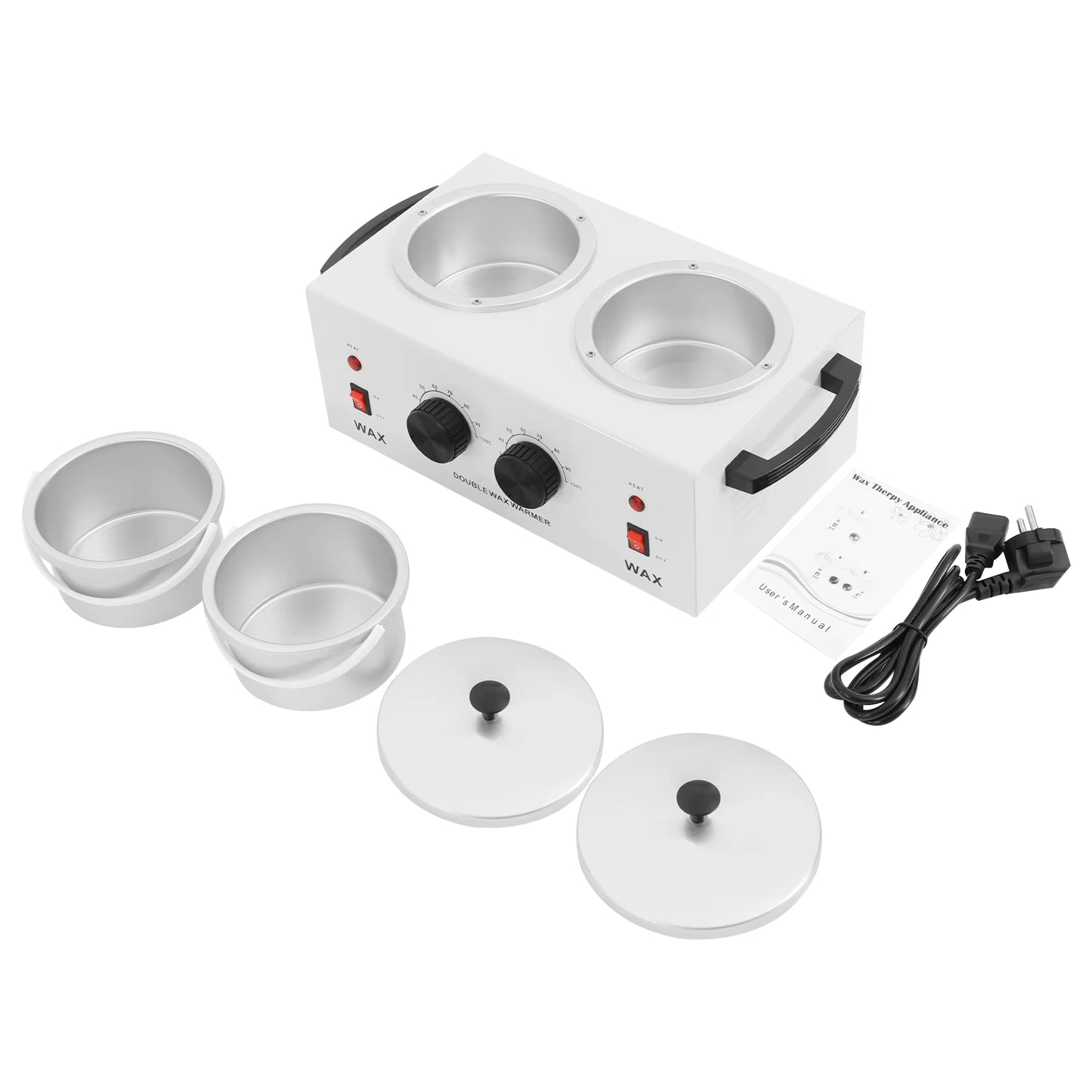 Chauffe-Cire Électrique Double Pot 400 ml – Appareil de Fonte de Cire Réglable 0-100°C