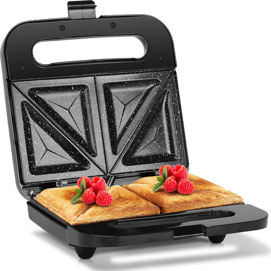 Grille-Pain Sandwich 2 en 1 – Appareil à Croque-Monsieur Antiadhésif, Chauffage Rapide 180-200°C, Compact et Facile à Nettoyer