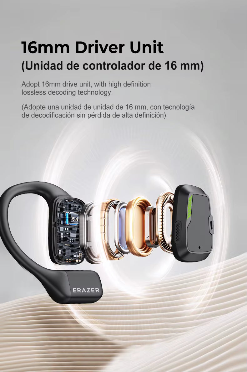 Écouteurs Bluetooth Sans Fil avec Écran LED – Casque Sport Open Ear, Micro Intégré, Autonomie Longue Durée, Compatible Smartphone