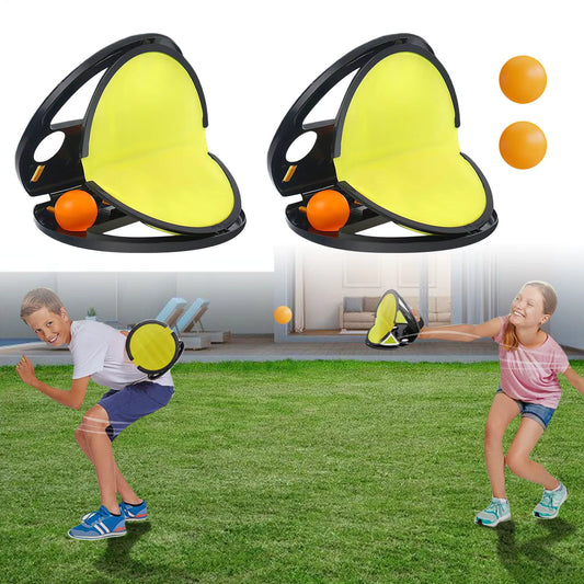 Jeu de Lancer et Capture Interactif pour Enfants – Set Balles et Raquettes Attrape-Balle – Jeu Extérieur Motricité Fine 2 Joueurs – Activité Plein Air