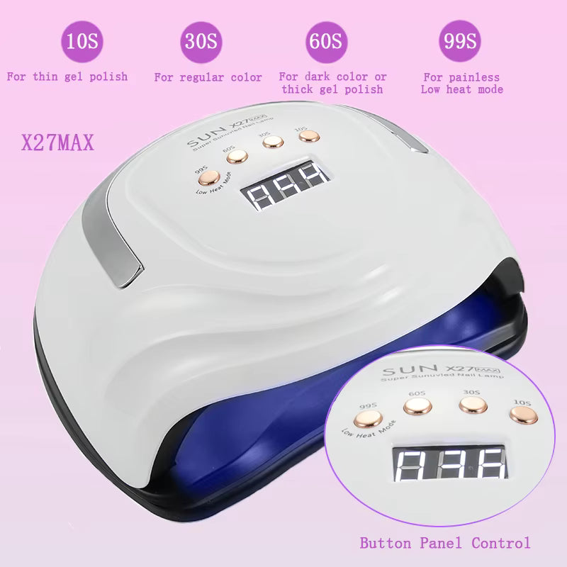 Lampe UV LED SUN X27MAX 81 LEDs pour Ongles – Sèche Vernis Gel Professionnel avec Écran LCD – Lampe Nail Art EU Plug –