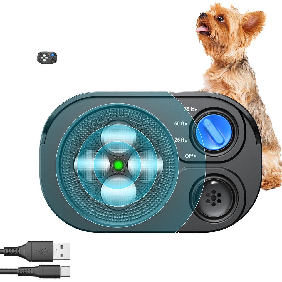 Dispositif Anti-Aboiement Ultrasonique pour Chien – Appareil de Dressage et Prévention des Aboiements – Contrôle Sonore Automatique Rechargeable USB – Noir