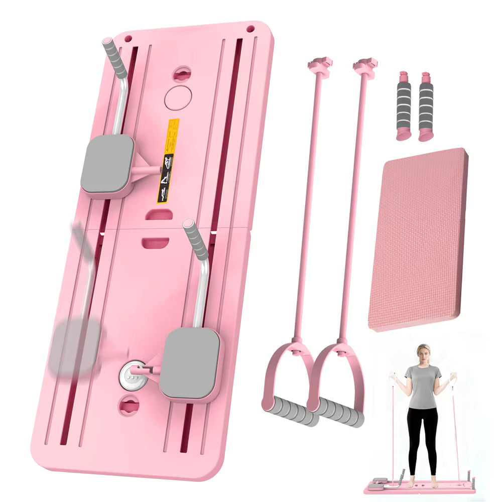 Planche de Fitness Multifonctionnelle Pliable avec Élastiques – Appareil d'Exercice Complet Corps – Musculation, Abdominaux, Pilates et Renforcement Musculaire