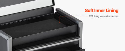 8.6-inch portable metal toolbox with 3 drawers