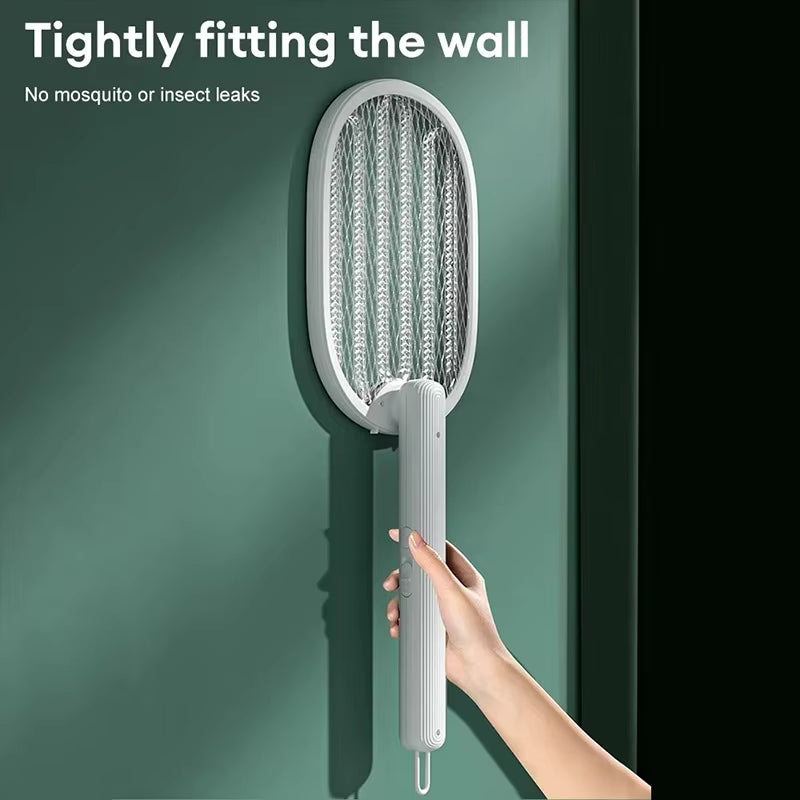 Raquette Électrique Anti-Moustiques Rechargeable Pliable UV – Tue Insectes Volants – Anti Moustique Portable