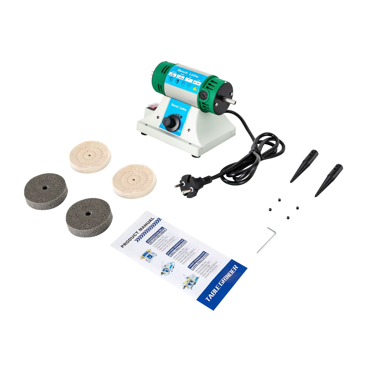Polisseuse d’établi électrique 320 W à vitesse variable pour polissage de précision