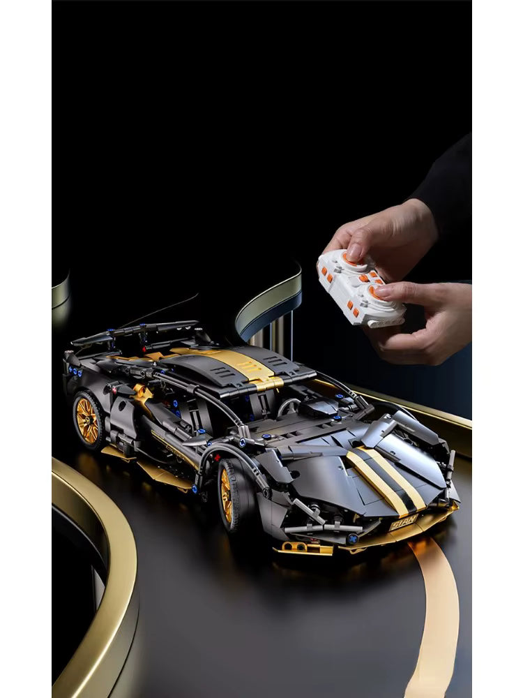 Voiture Supercar en Blocs de Construction 1:14 avec Télécommande et Lumières – Modèle Technique à Assembler – Véhicule de Collection