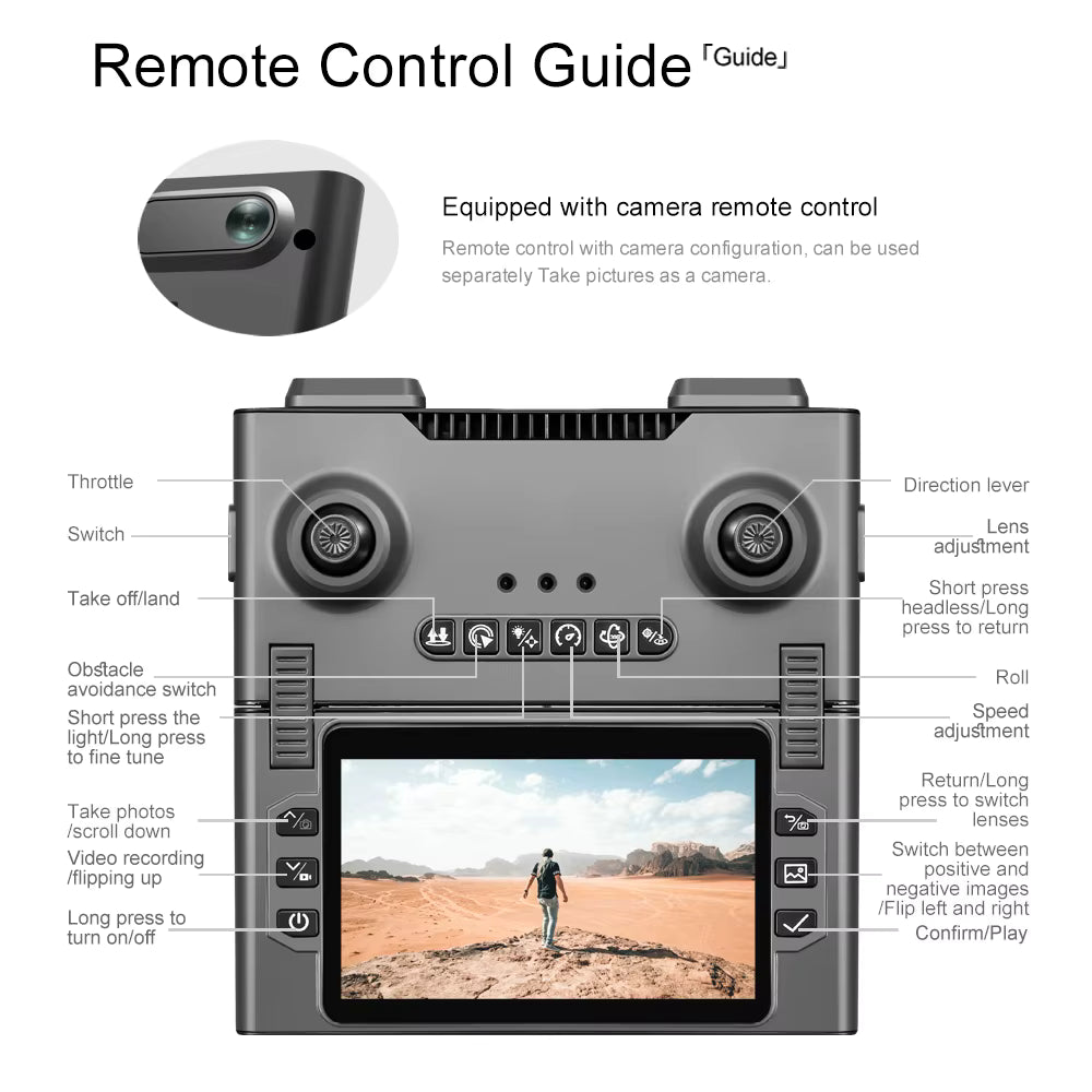 Drone M66 2026 Pliable HD FPV 5G avec Caméra, Télécommande Écran et Moteur Brushless – Quadcopter RC Noir