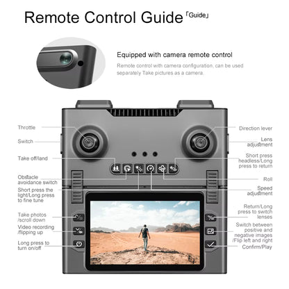 Dron Plegable M66 2026 HD FPV 5G con Cámara, Mando con Pantalla y Motor Brushless – Cuadricóptero RC Negro