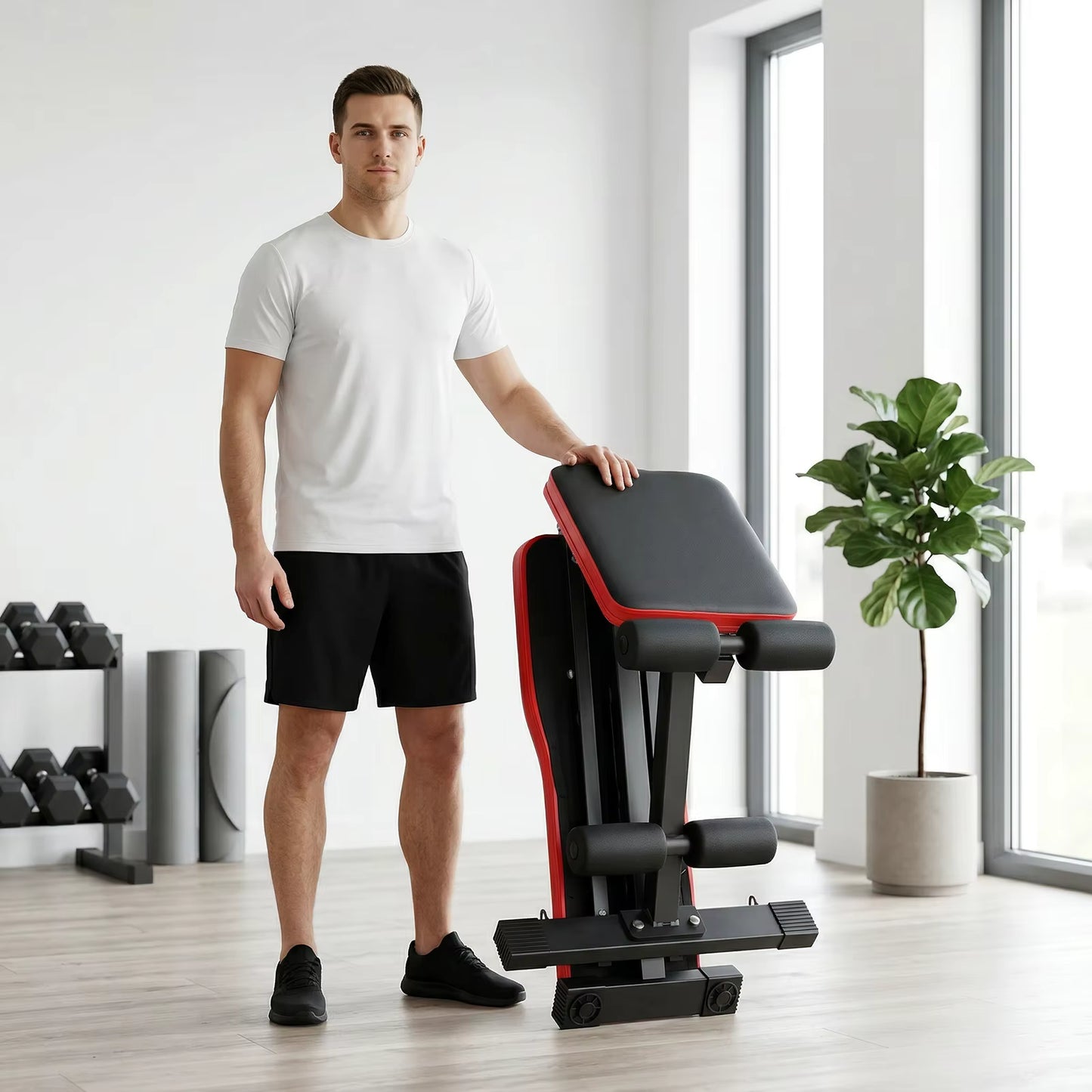 Banc de Musculation Multifonction Réglable 7 Positions – Pliable – Développé Couché & Haltères